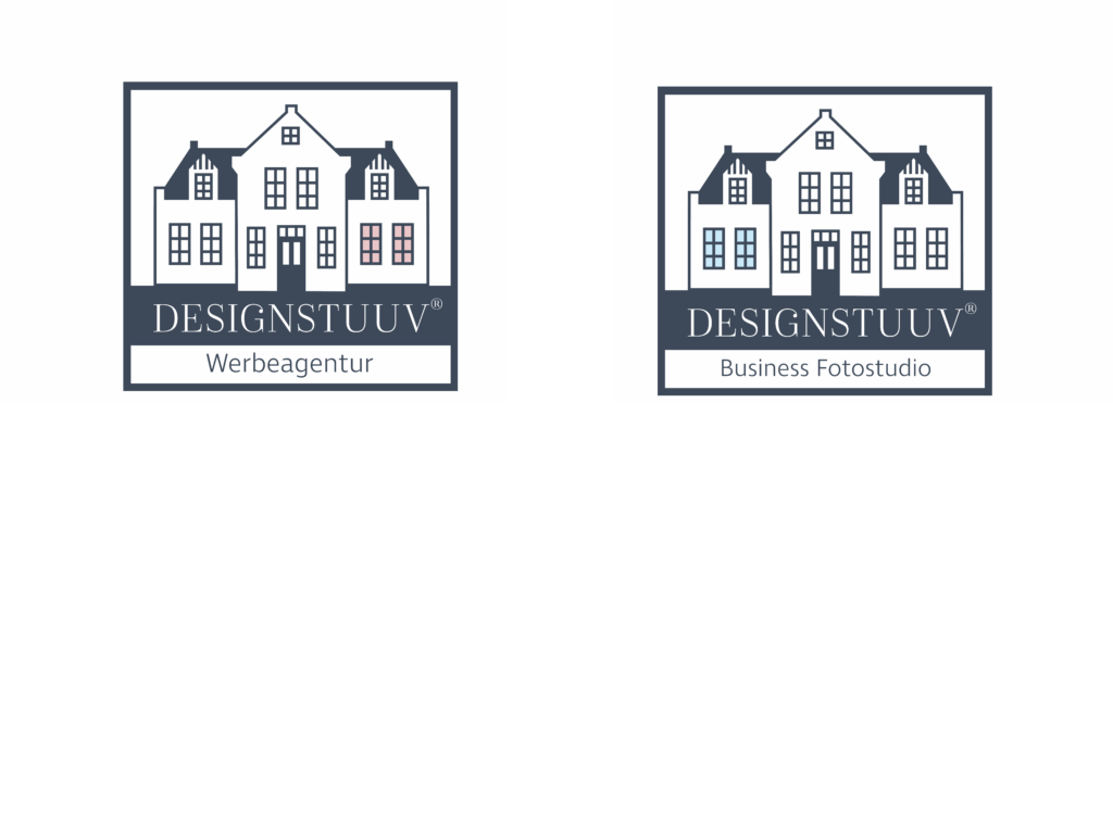 Logos der DESIGNSTUUV Werbeagentur und des DESIGNSTUUV Business Fotostudios